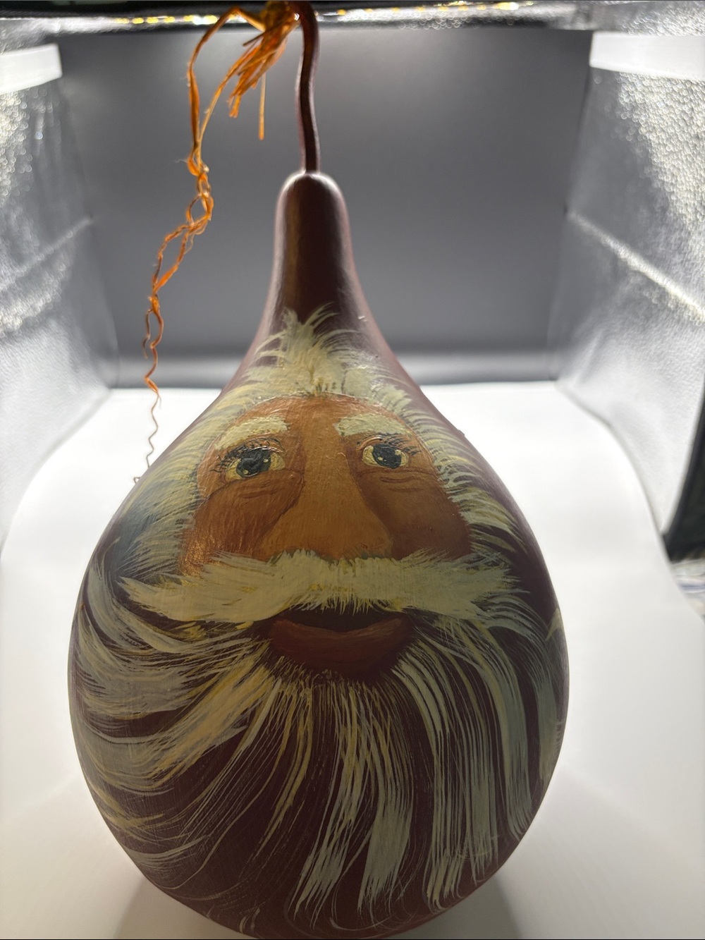 Hand-Painted Gourde approximately 14 inch whimsical Christmas decoration